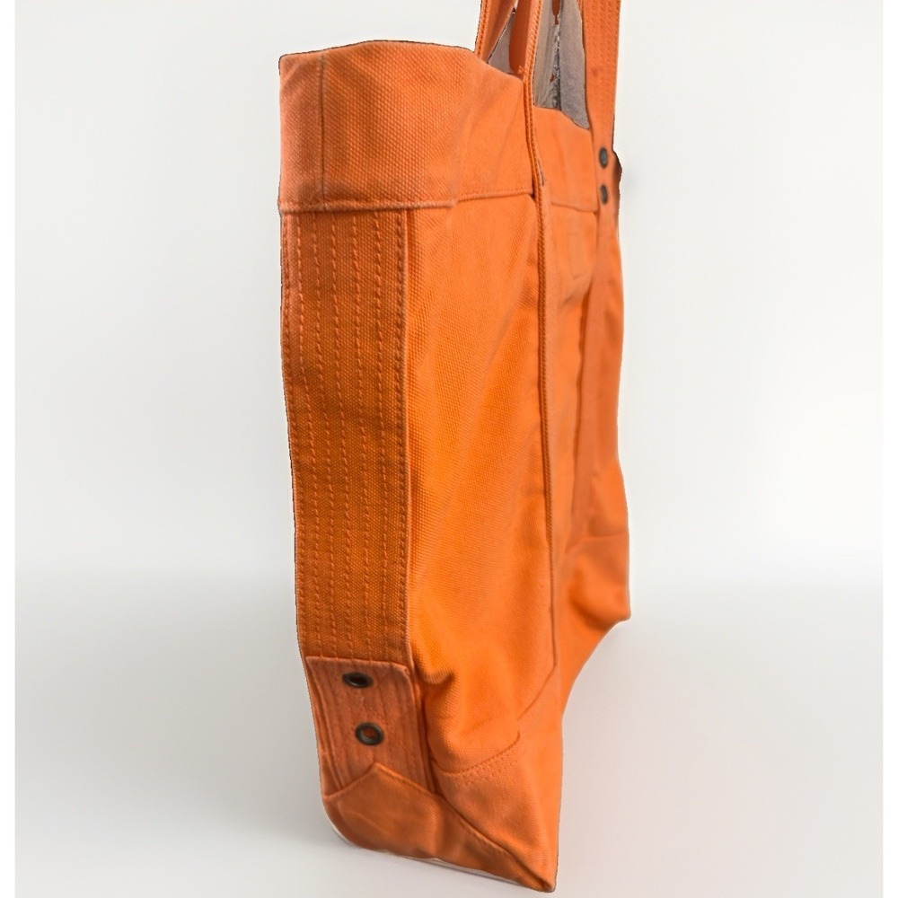 Polo Ralph Lauren Big Pony Canvas Tote Bag Orange Patch Zipper Embroidered Logo - Picture 8 of 8